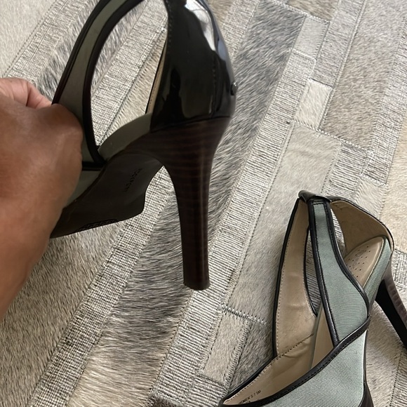 Elegant Green Grayish Open Sling High Heels - Picture 3 of 5